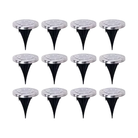 12x Solar Powered LED Buried Inground Recessed Light Garden Outdoor Deck Path