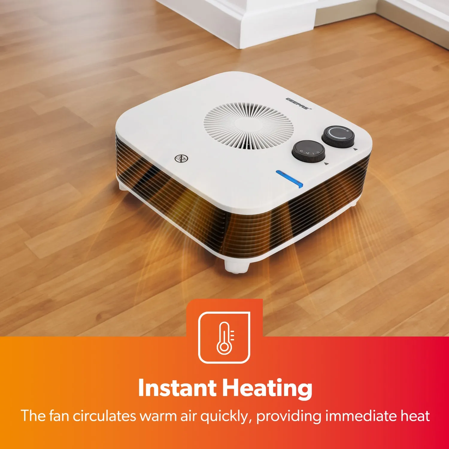 2000W Energy-Efficient Wide Angle Flat Fan Heater