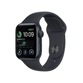 Apple Watch SE (2nd Gen) [GPS 40mm] Smart Watch w/Midnight Aluminum Case & Midnight Sport Band - M/L. Fitness & Sleep Tracker, Crash Detection, Heart Rate Monitor, Retina Display, Water Resistant