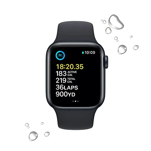 Apple Watch SE (2nd Gen) [GPS 40mm] Smart Watch w/Midnight Aluminum Case & Midnight Sport Band - S/M