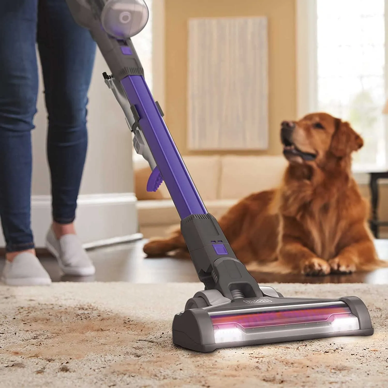 Black   Decker BHFEV182CP-GB Cordless Extension Stick Vacuum Cleaner, 18V 2Ah external battery 3 speeds and 58min Runtime