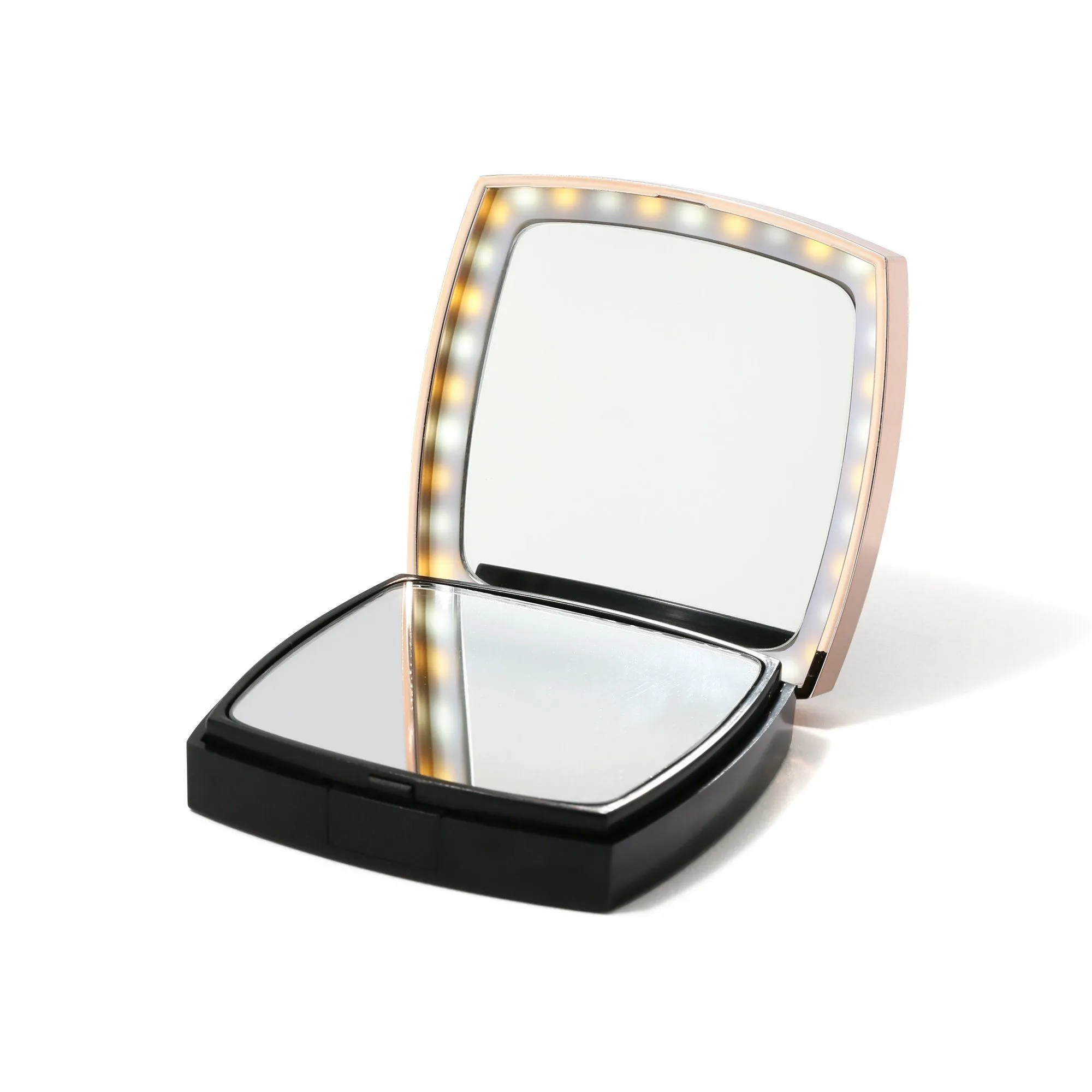 Blanche Led Compact Mirror Black