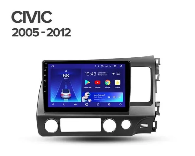 Car Dealz 10.2" Android 10.0 Honda Civic 8 FK FN FD 2005-2012 In Dash Plus OEM Fascia