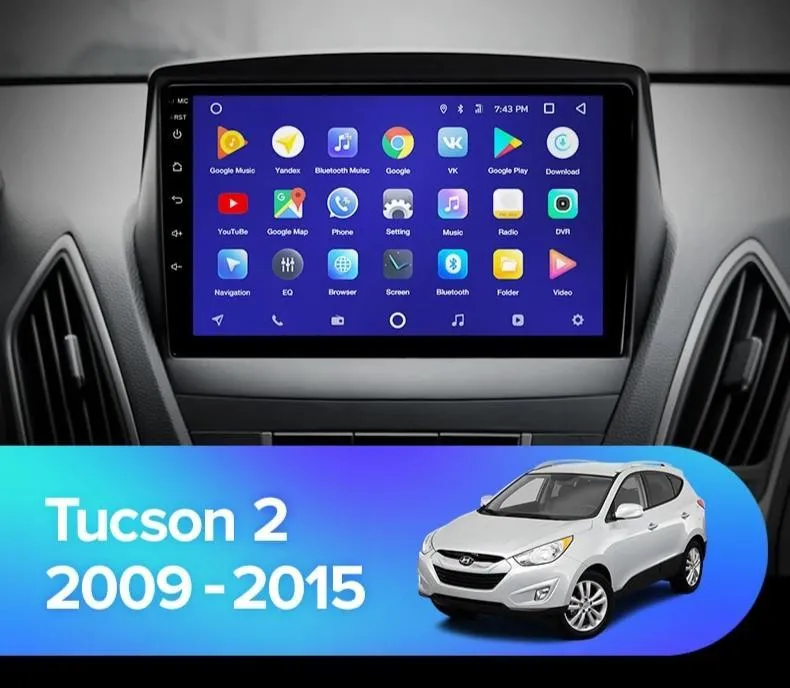 Car Dealz 10.2" Android 10.0 Hyundai Tucson 2 LM IX35 2009-2015 Head Unit In Dash Plus OEM Fascia