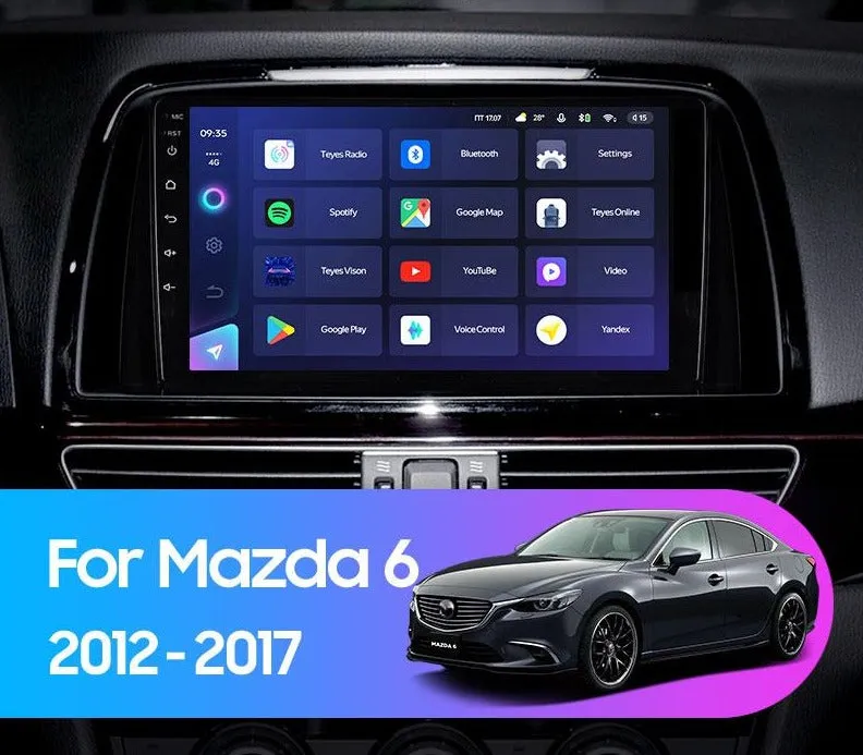 Car Dealz Elite 4G Data Model 10.2" Android 12.0 For Mazda 6 3 GL GJ 2012 - 2017 In Dash Plus OEM Fascia