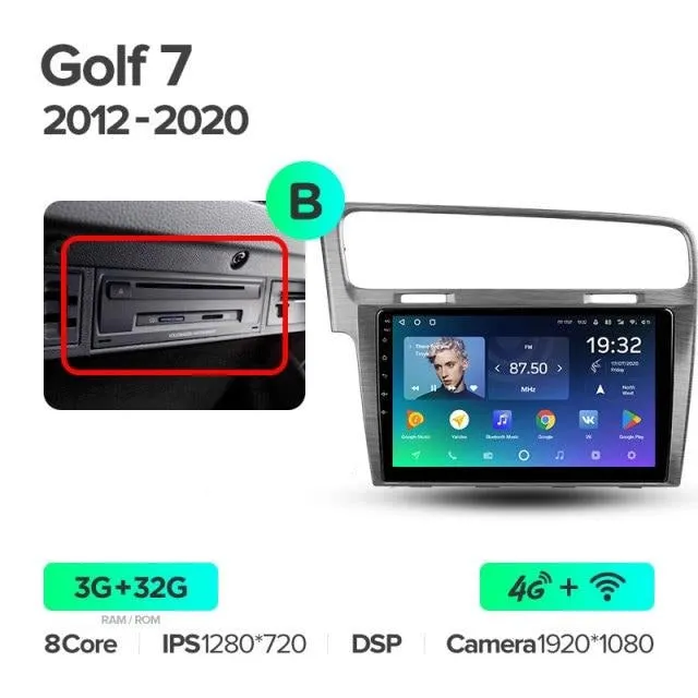 Car Dealz Premium Advanced 4G Data Model 10.2" Android 12.0 For Volkswagen Golf 7 2012 - 2020 In Dash Plus OEM Fascia