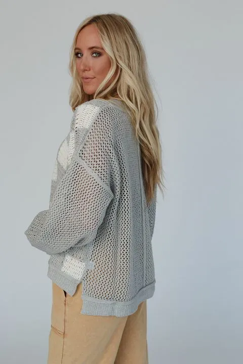 Checkered Charm Top - Gray