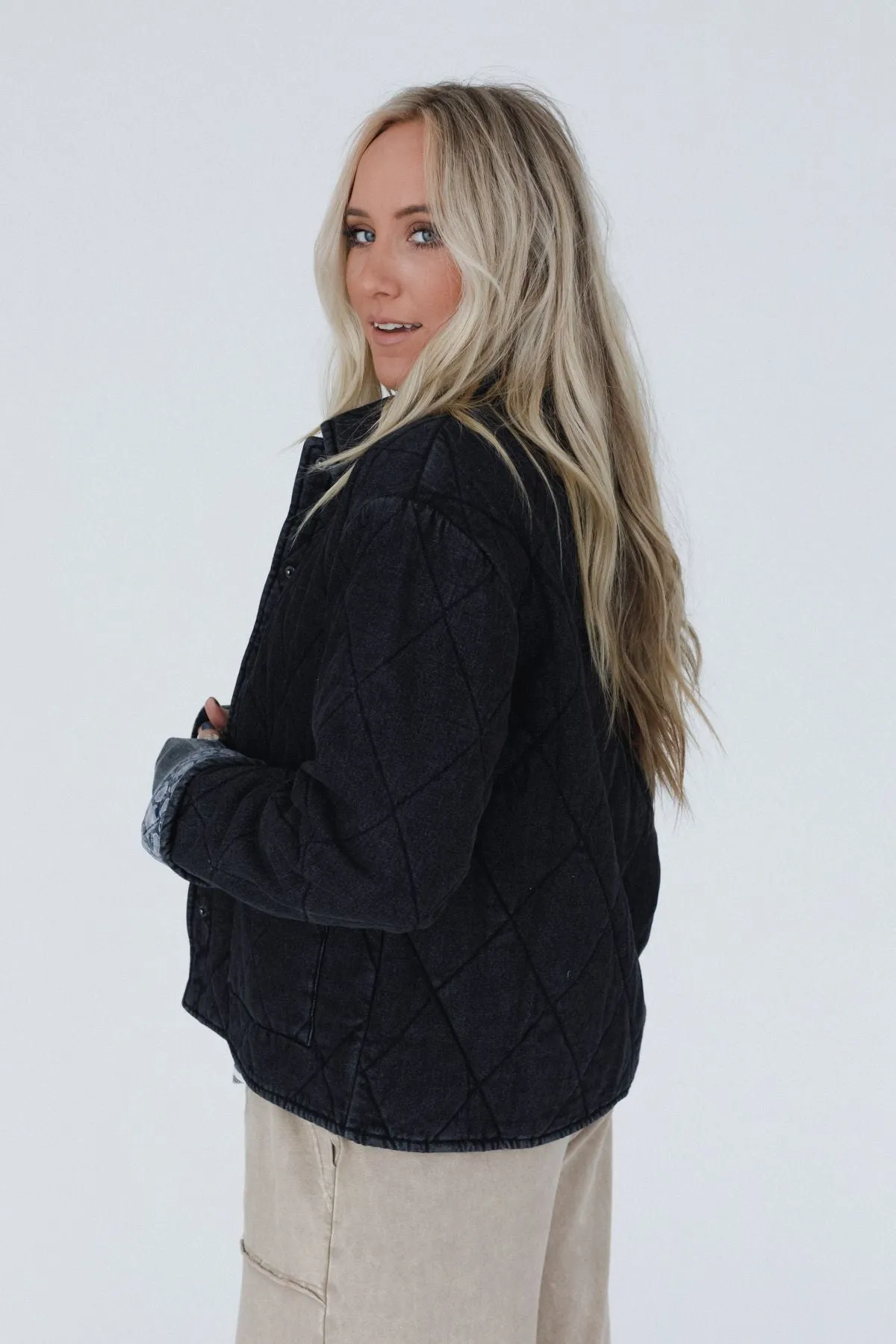 Echo Canyon Quilted Jacket - Black Denim