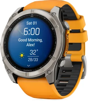 Garmin Fenix 8 AMOLED Sapphire 51mm HRM With GPS Multisport Watch - Orange