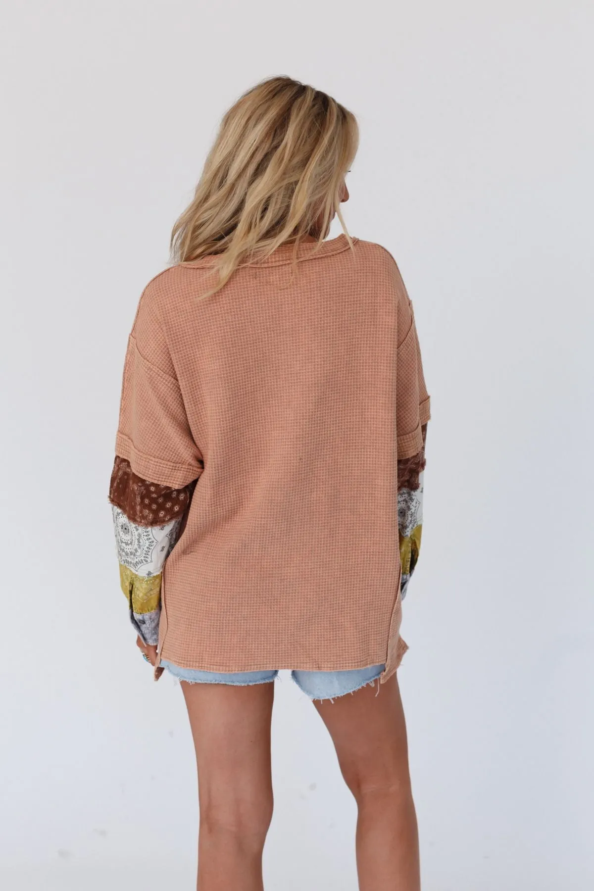 In The Mix Printed Top - Camel