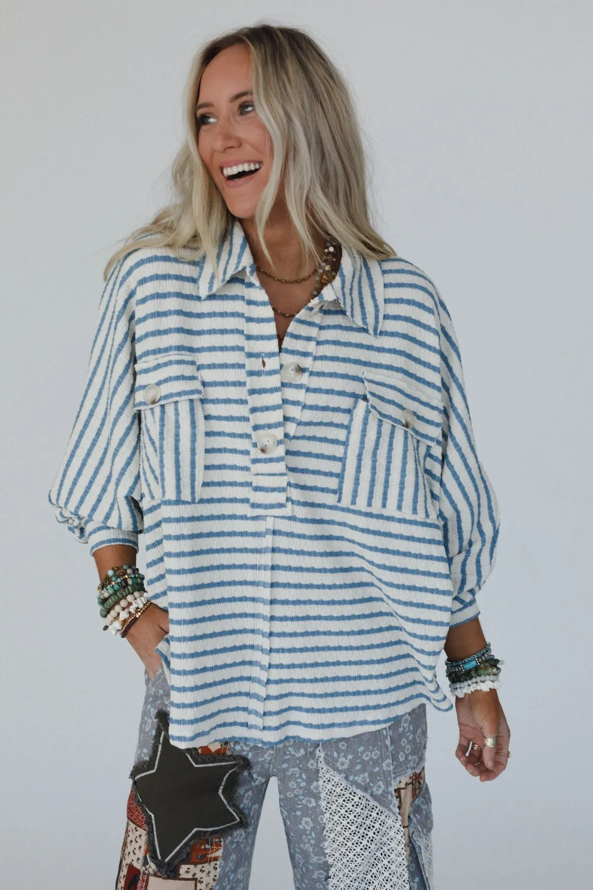 Jodi Striped Top - Blue