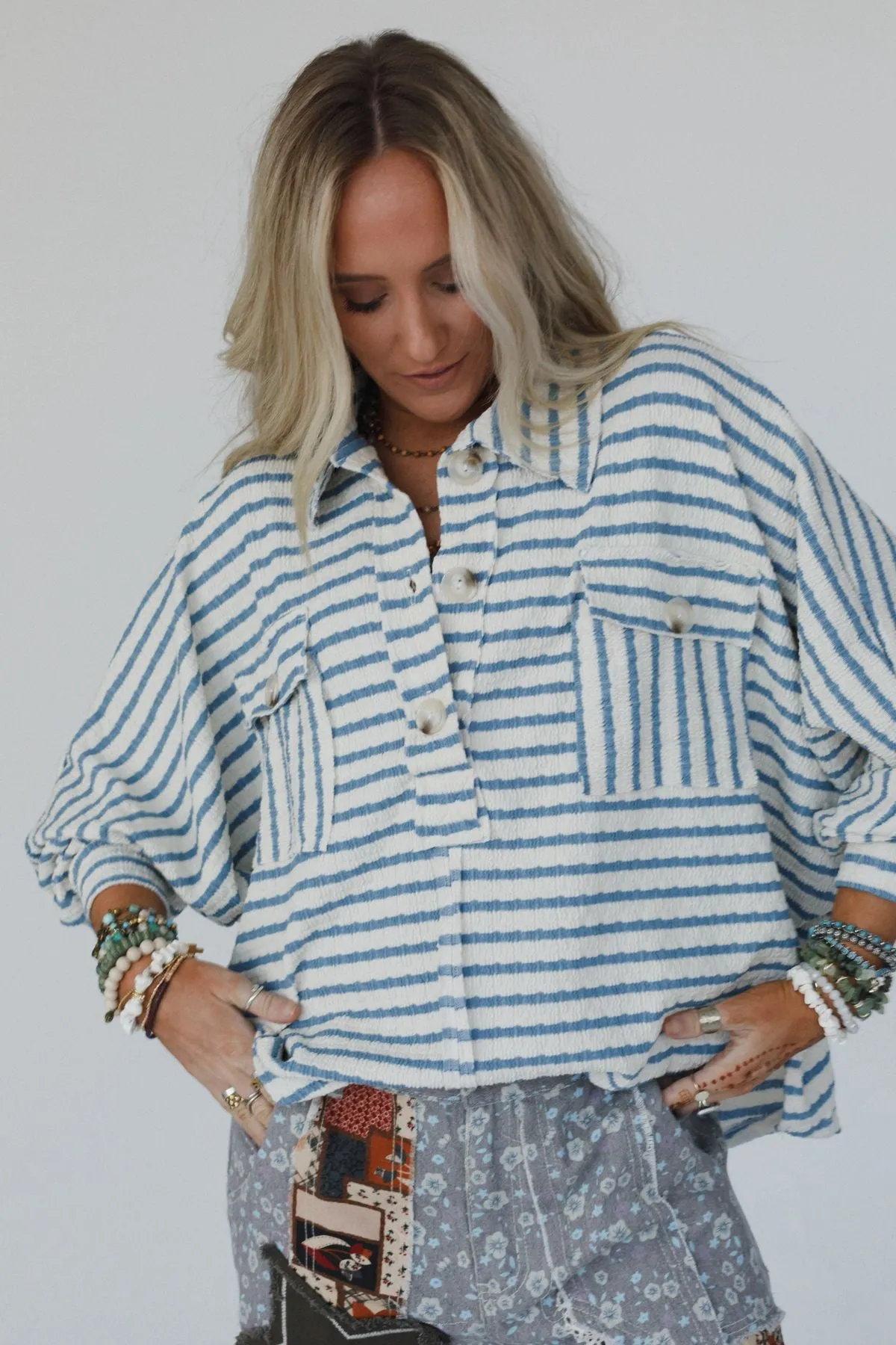 Jodi Striped Top - Blue