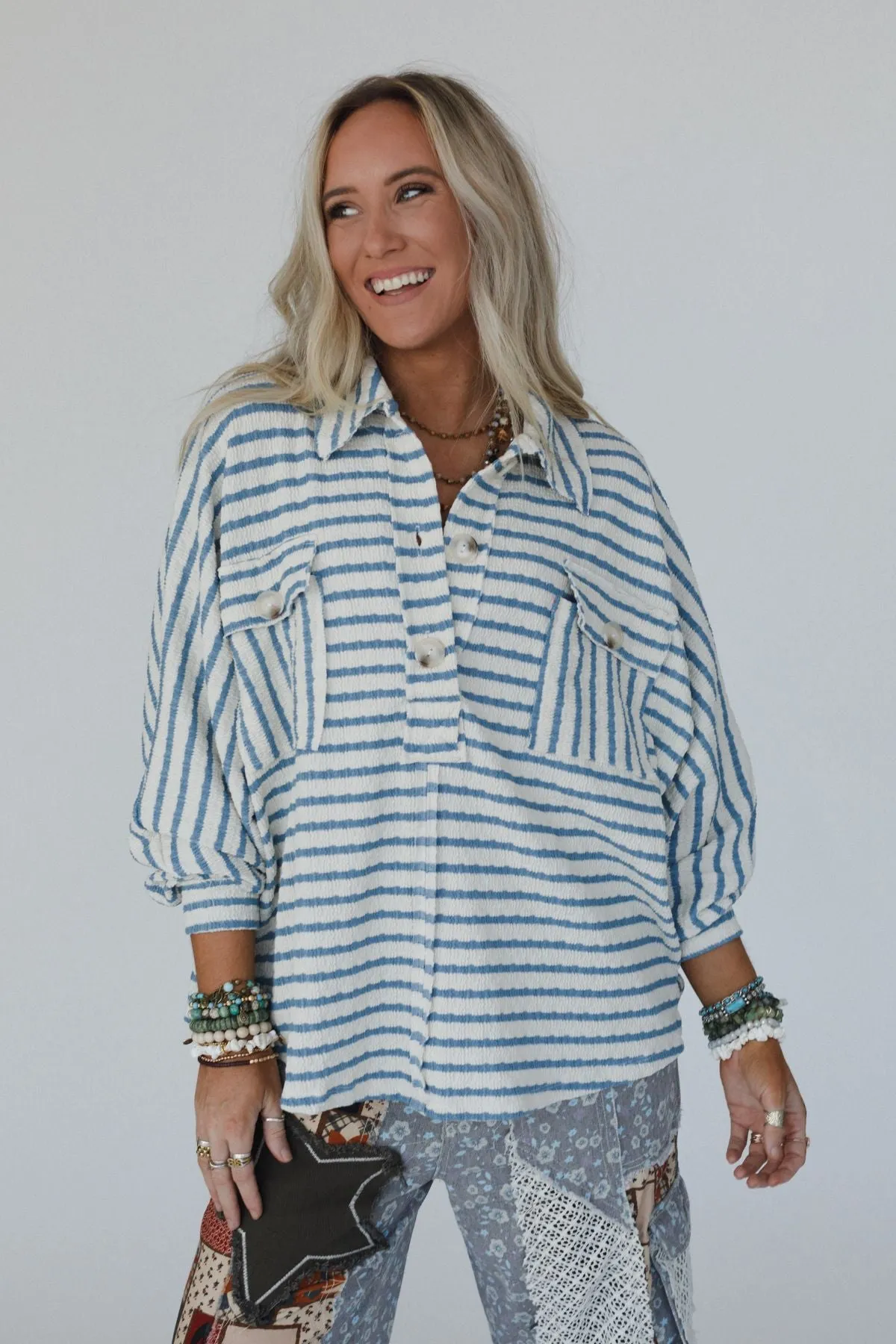 Jodi Striped Top - Blue