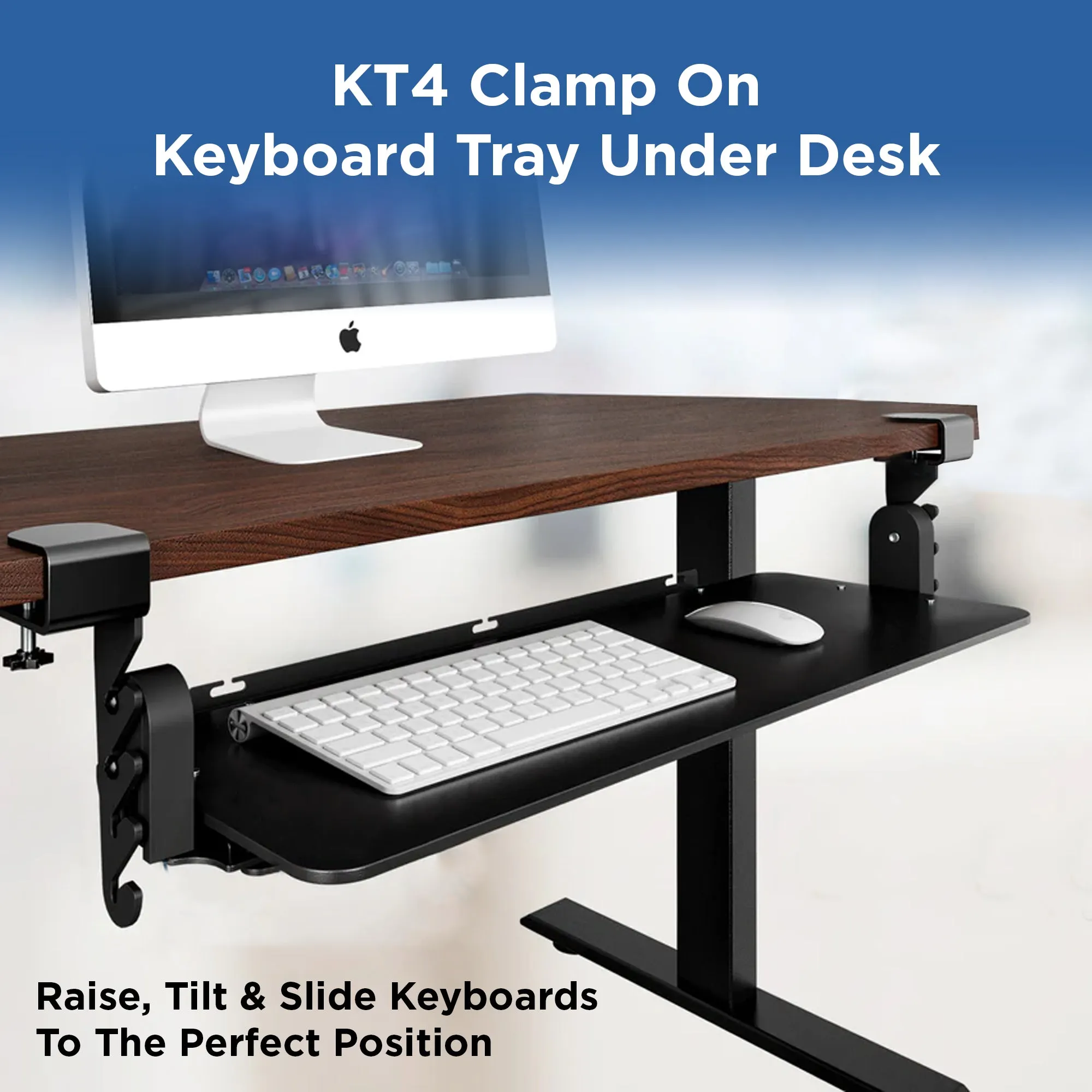 KT4 Clamp On Keyboard Tray Under Desk