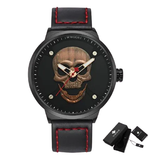 Men Casual Quartz 3D Ghost Skull Print Wrist Watches