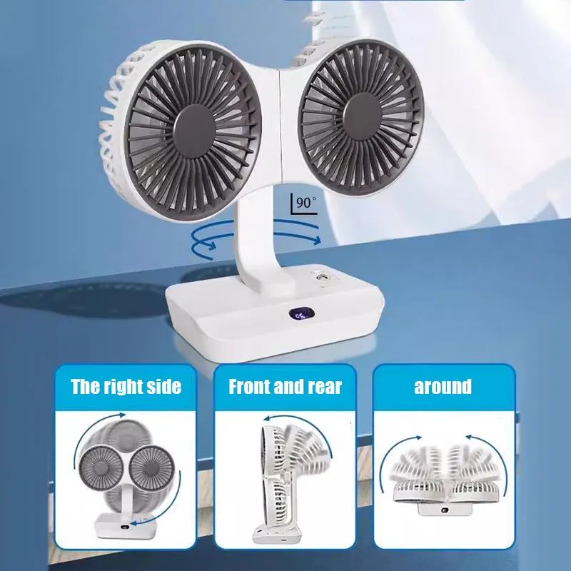 🔥Summer Hot Sale🔥Desktop Oscillating Dual Head Fan