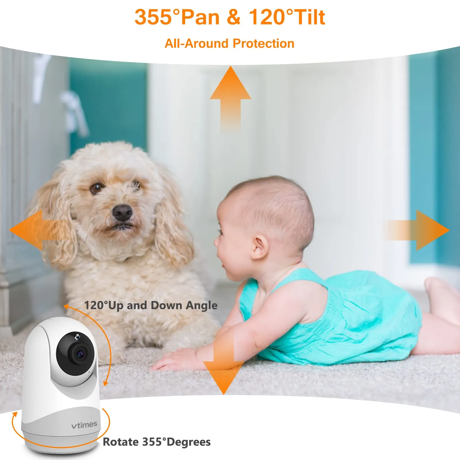 Video Baby Monitor with 1 Camera, 3.2" IPS