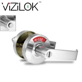 Vizilok - C5FS-R - ADA Door Lock w/ Indicator - Right Handed - 1-3/16" to 2" Door - Satin Chrome