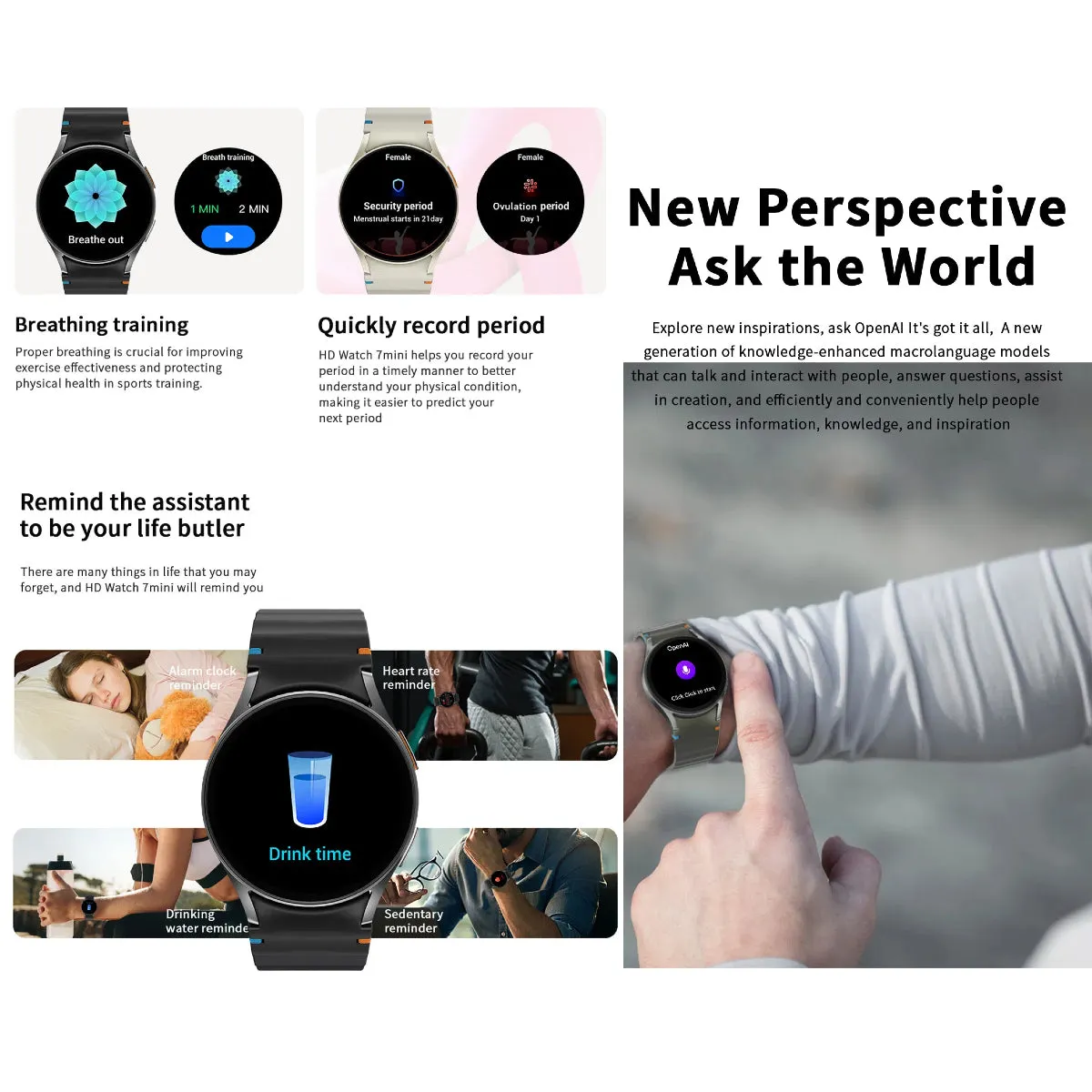 VWAR JS Watch 7 mini 40mm Smart Watch for Women 1.3inch AMOLED Screen Bluetooth Call IP68- Samsung Watch Style